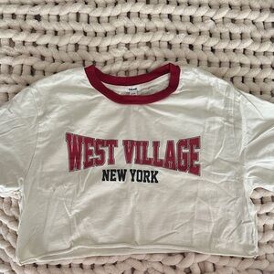 Garage White Tee with Red and Black Print